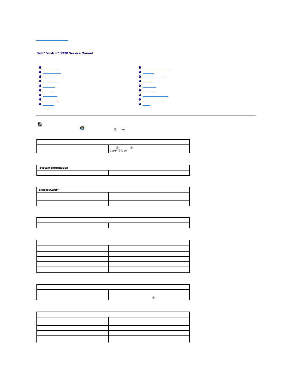 Specifications | Dell Vostro 1220 (Mid 2009) User Manual | Page 6 / 46