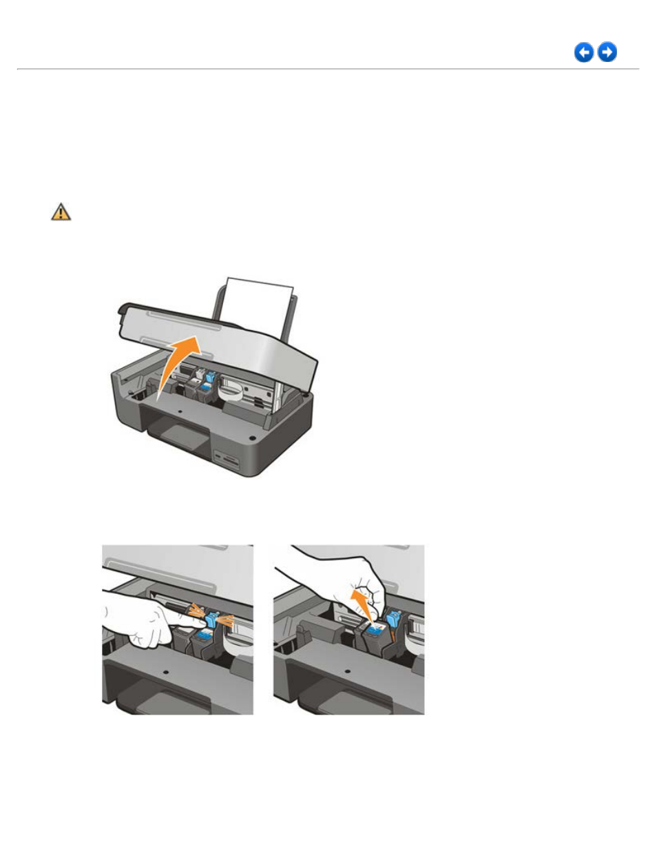 Printer maintenance, Replacing ink cartridges | Dell 928 All In One Inkjet Printer User Manual | Page 58 / 71
