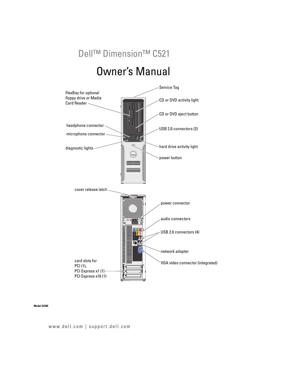 Dell Dimension C521 User Manual | 140 pages