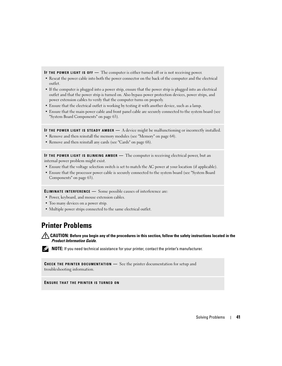 Printer problems | Dell Dimension C521 User Manual | Page 41 / 140