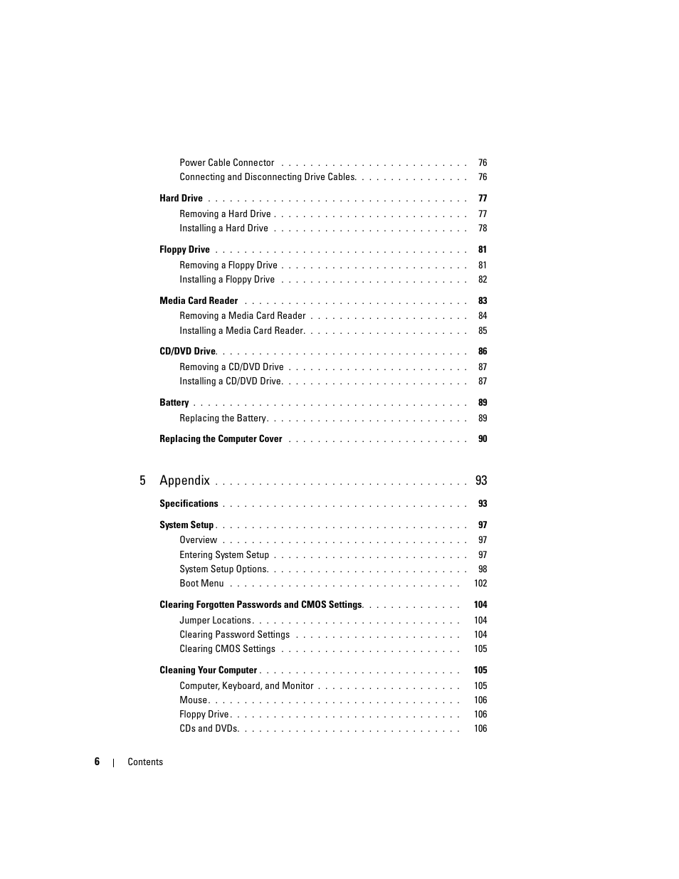 5appendix | Dell Dimension C521 User Manual | Page 6 / 140