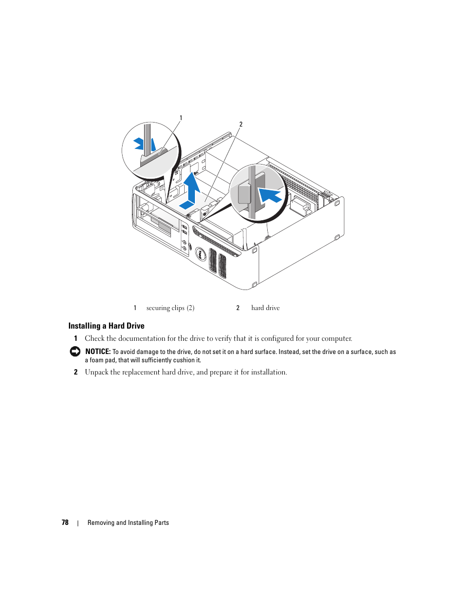 Installing a hard drive | Dell Dimension C521 User Manual | Page 78 / 140