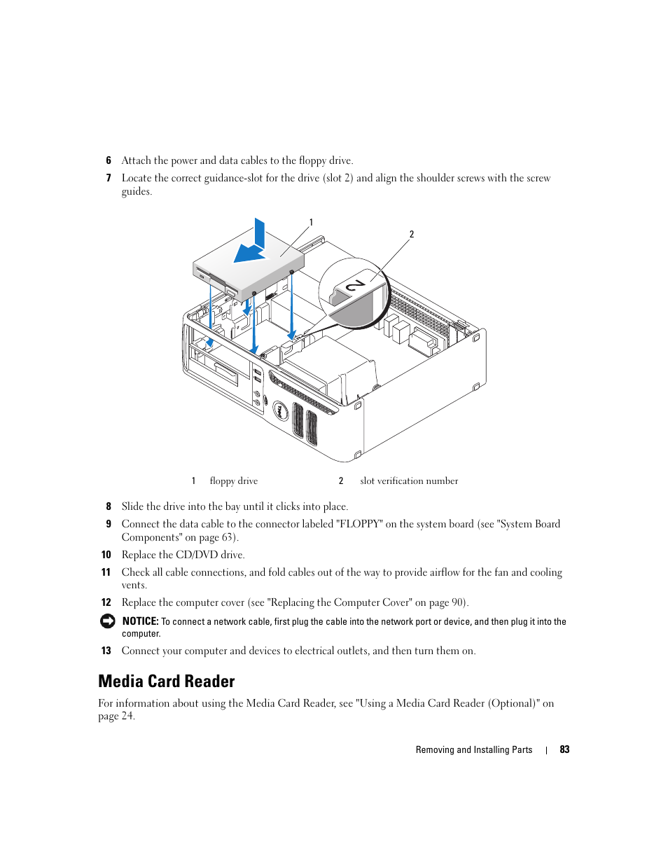 Media card reader | Dell Dimension C521 User Manual | Page 83 / 140