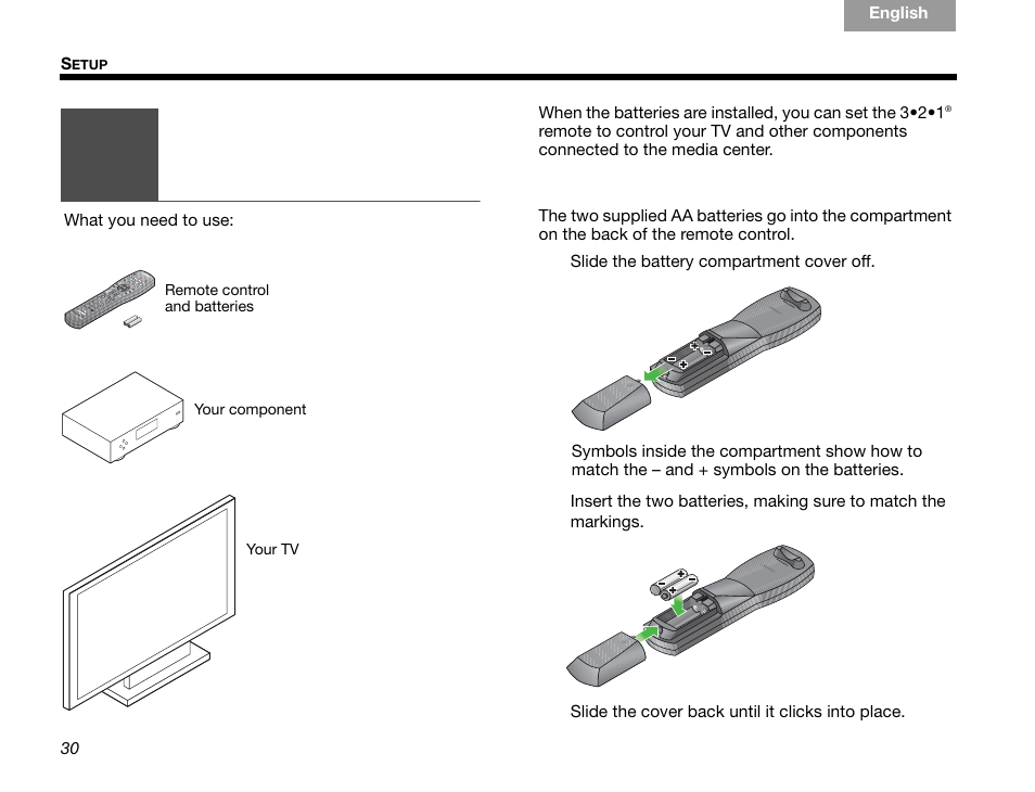 Inserting the remote batteries | Bose GSX Series III User Manual | Page 34 / 108