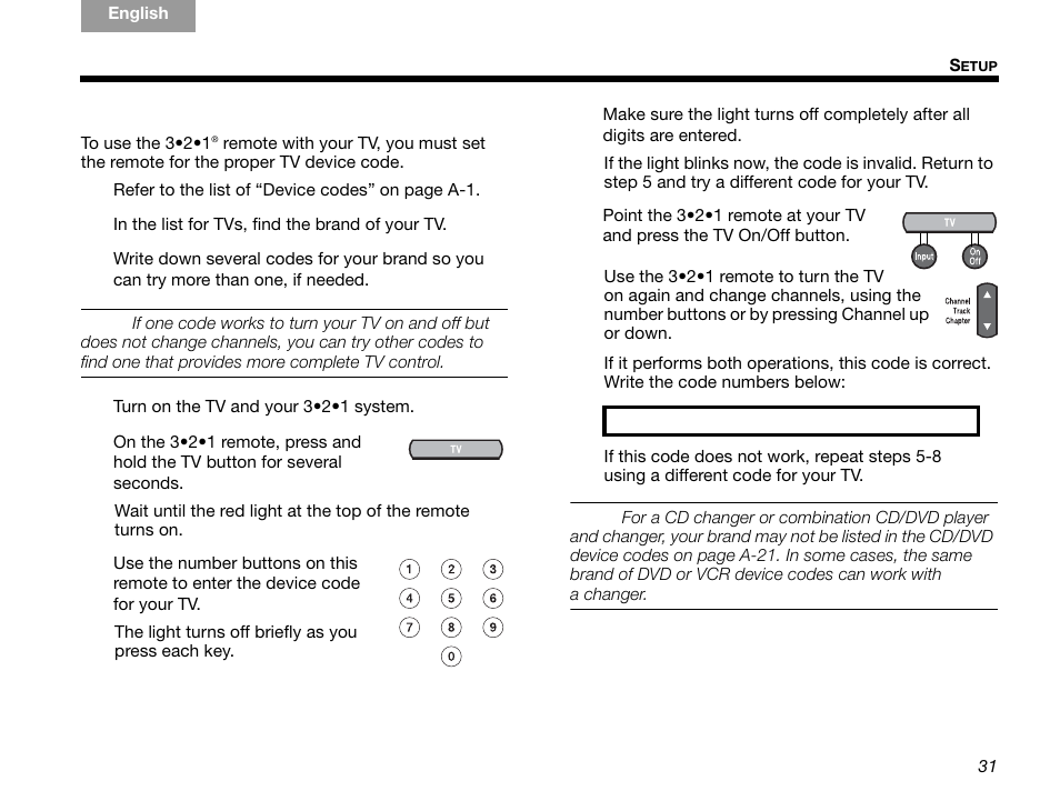 Setting the remote for your tv | Bose GSX Series III User Manual | Page 35 / 108