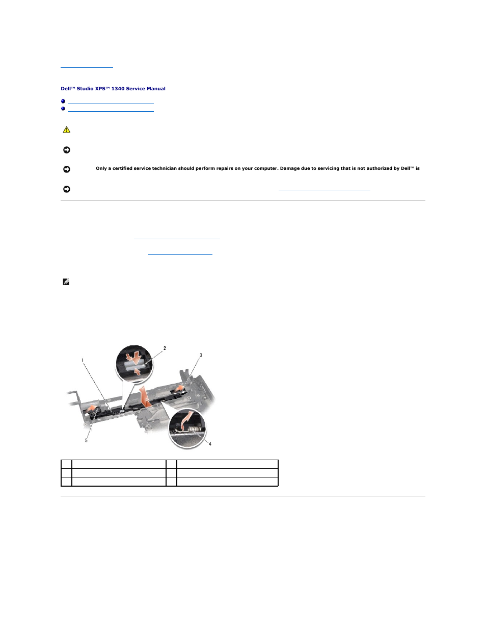 Battery latch assembly, Removing the battery latch assembly, Replacing the battery latch assembly | Dell Studio XPS M1340 (Mid 2010) User Manual | Page 3 / 39
