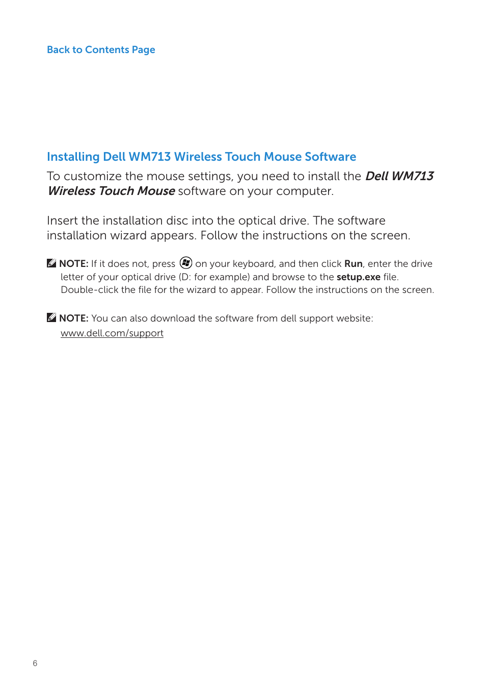 Dell Wireless Touch Mouse WM713 User Manual | Page 6 / 20