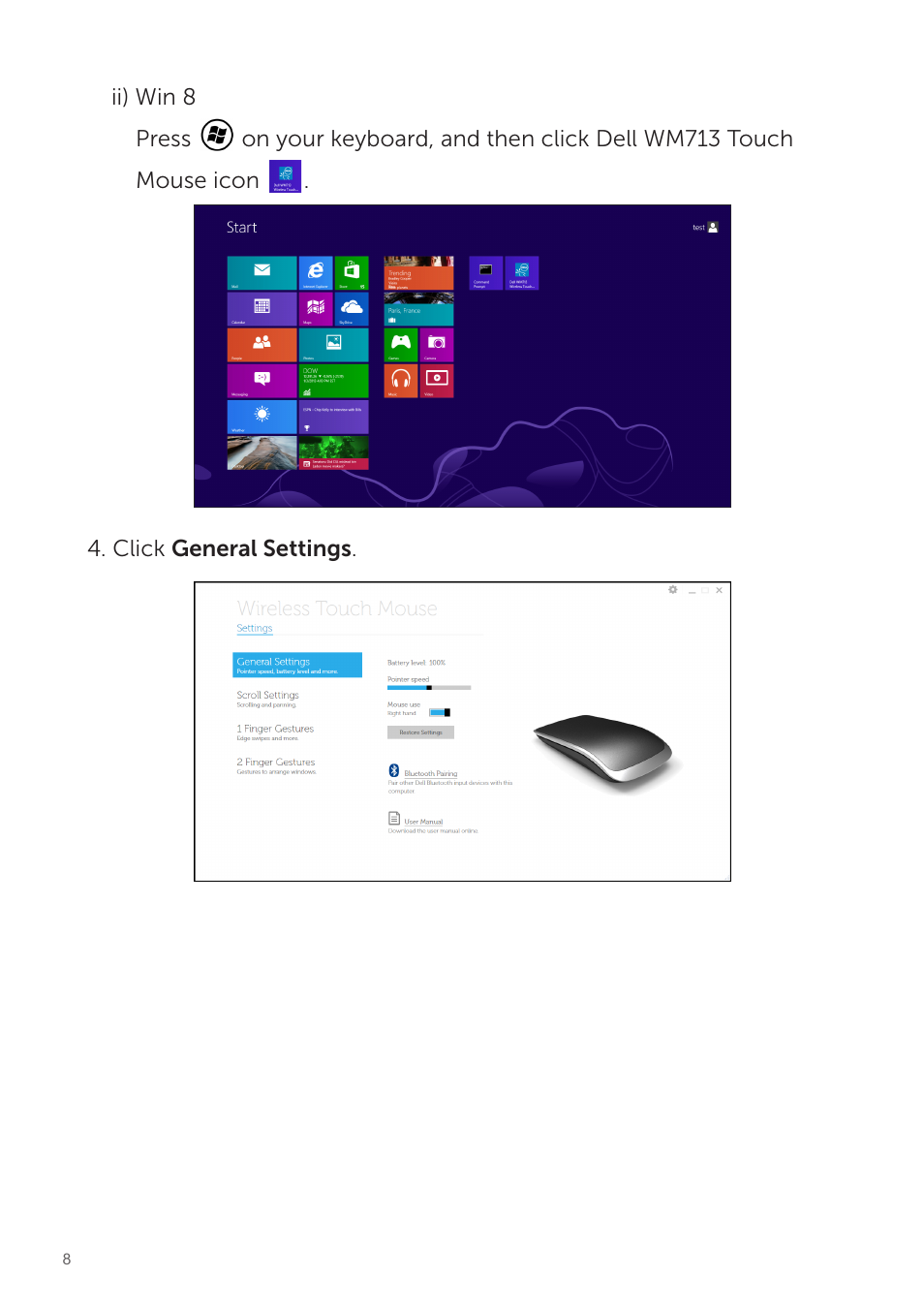 Dell Wireless Touch Mouse WM713 User Manual | Page 8 / 20