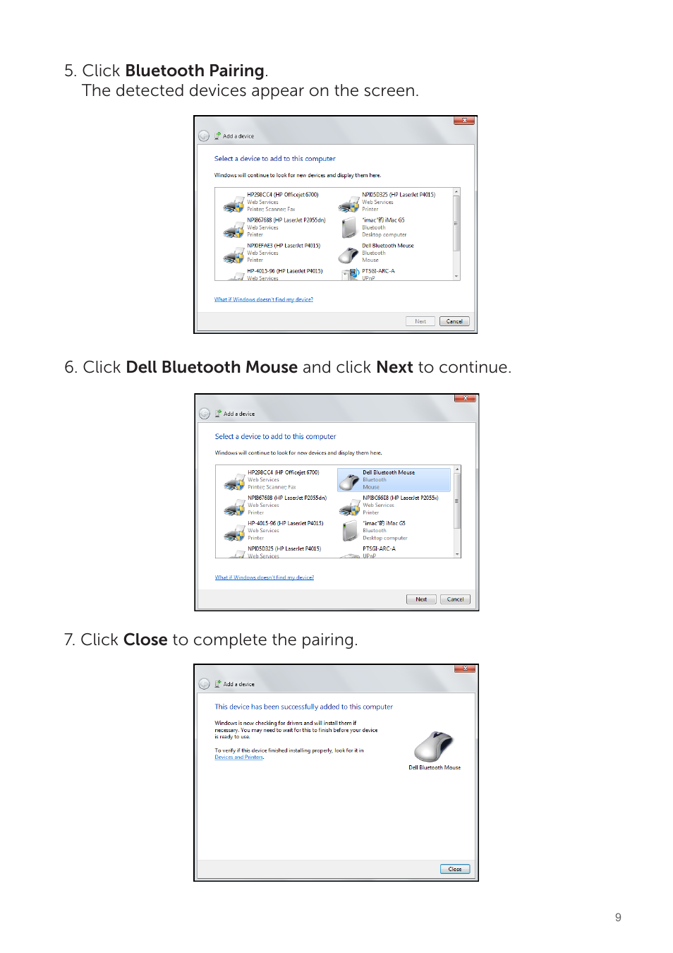 Dell Wireless Touch Mouse WM713 User Manual | Page 9 / 20