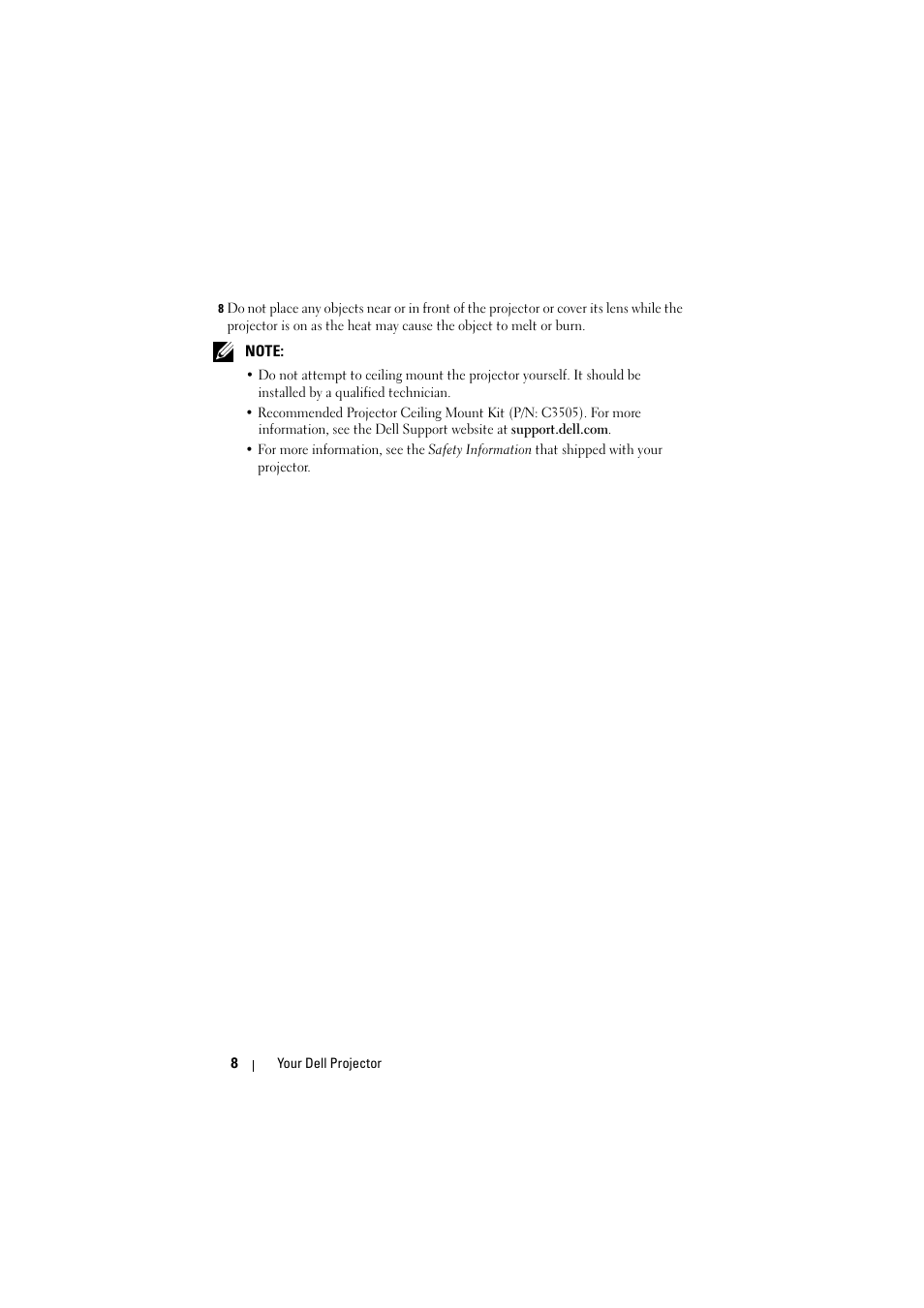 Dell 1210S Projector User Manual | Page 8 / 59