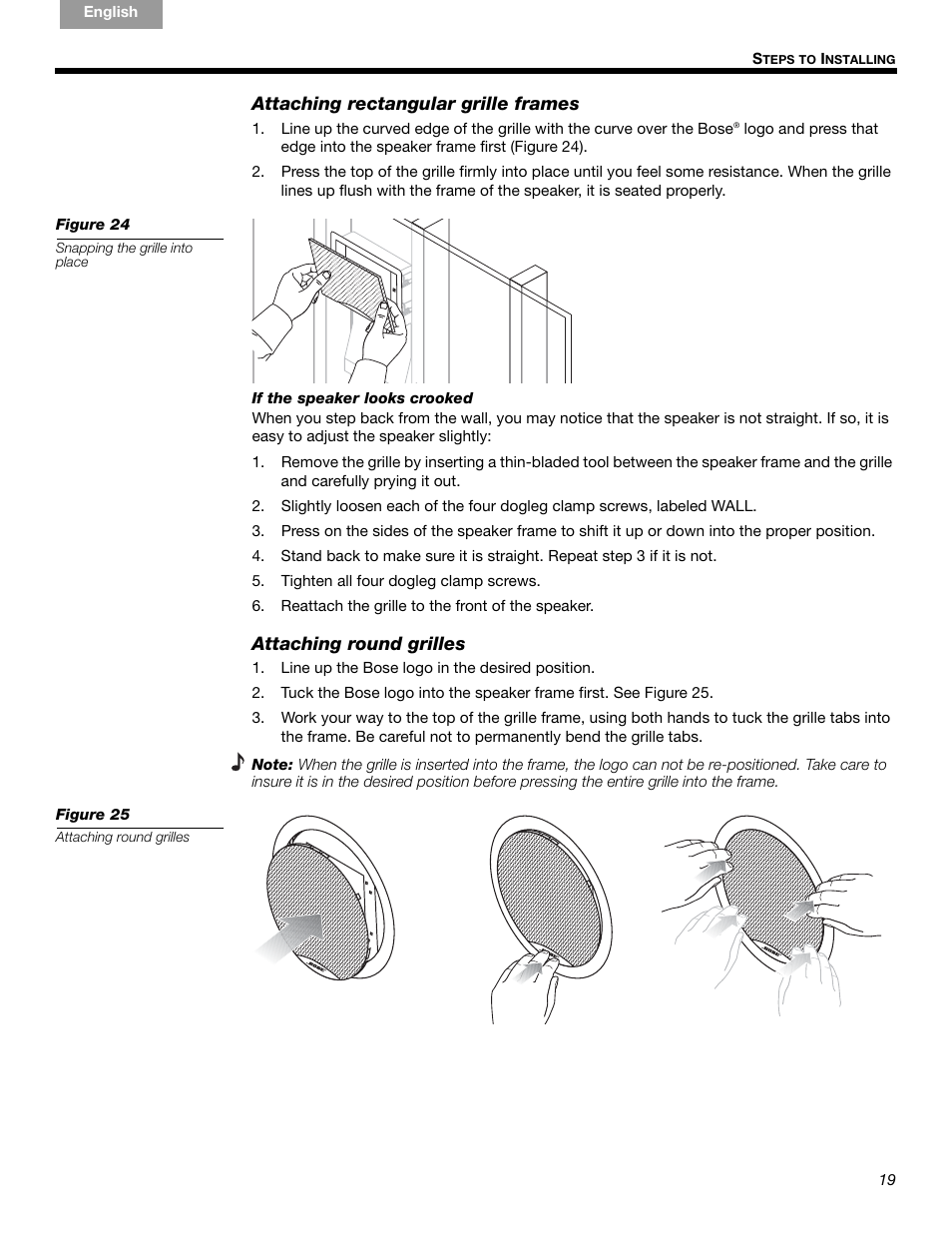 Bose VIRTUALLY INVISIBLE 191 User Manual | Page 19 / 144
