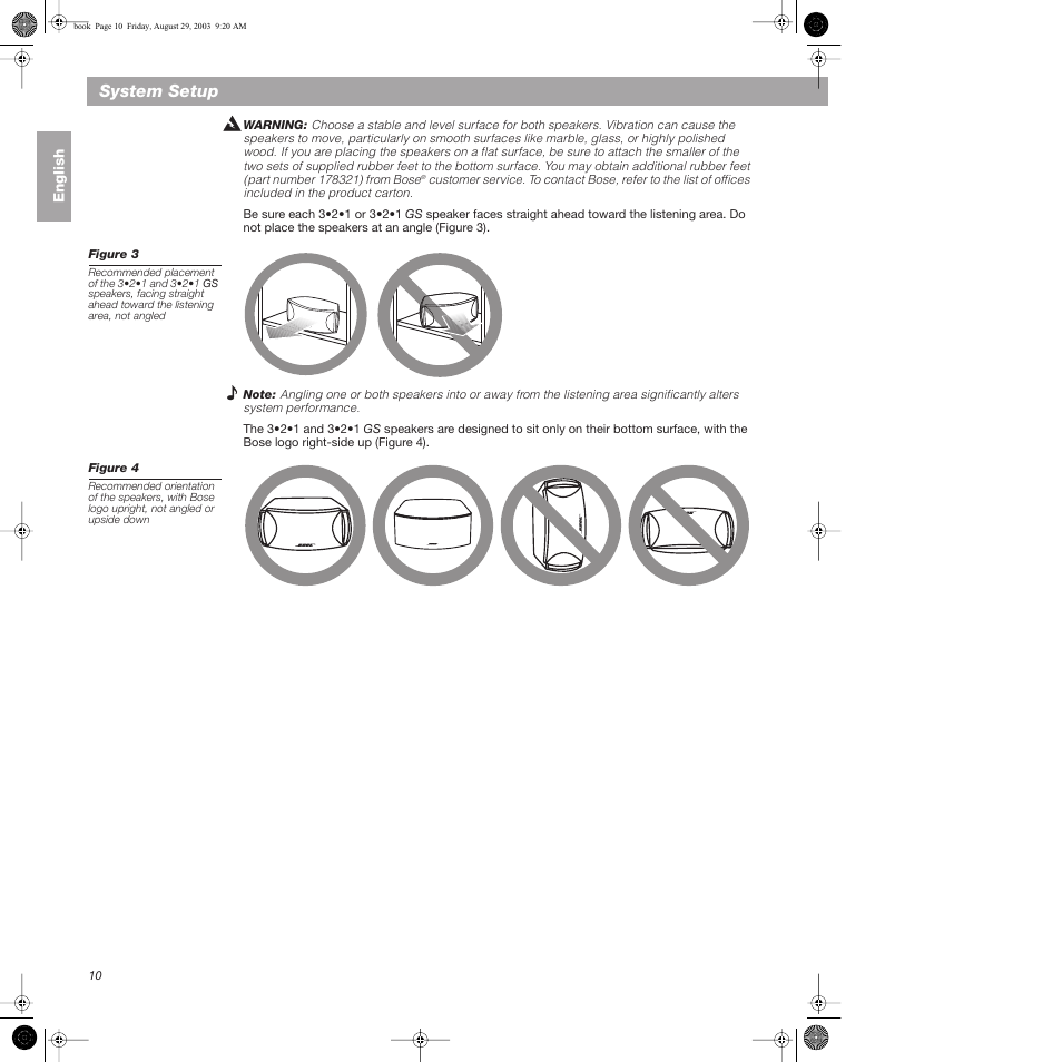 System setup | Bose 3•2•1  Home Entertainment Systems User Manual | Page 10 / 64