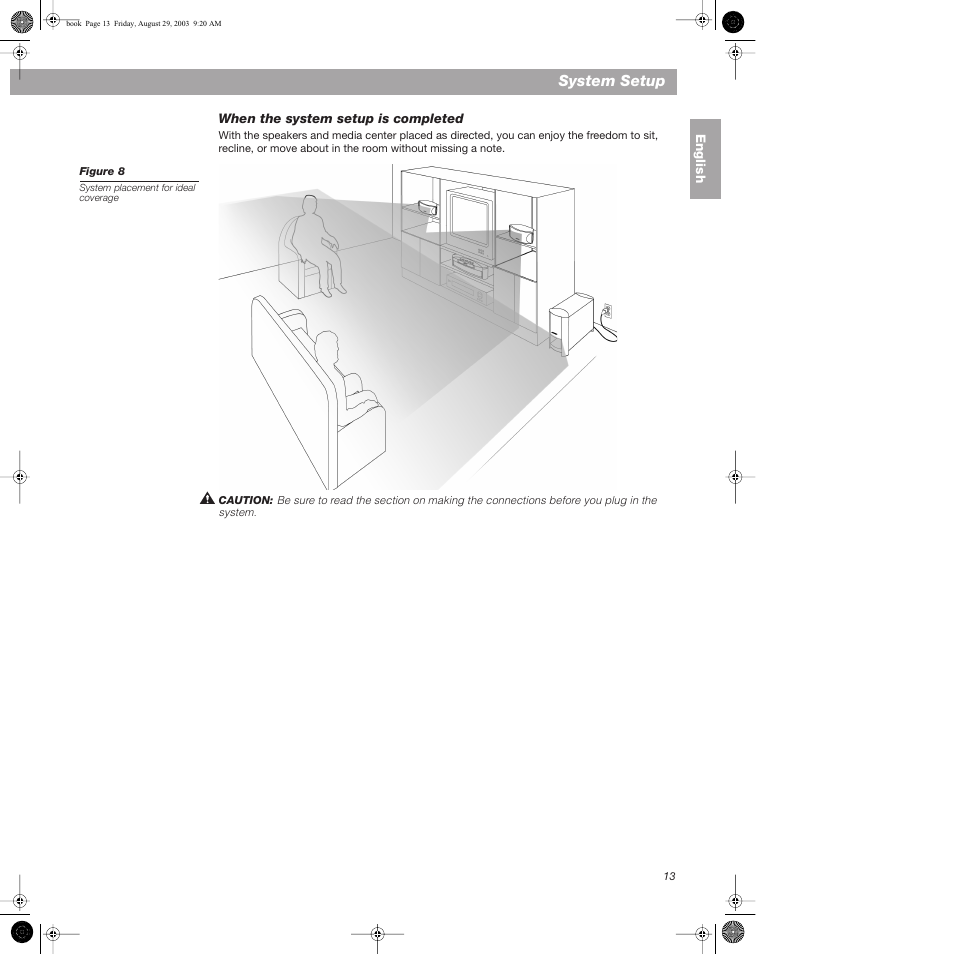 When the system setup is completed, System setup | Bose 3•2•1  Home Entertainment Systems User Manual | Page 13 / 64