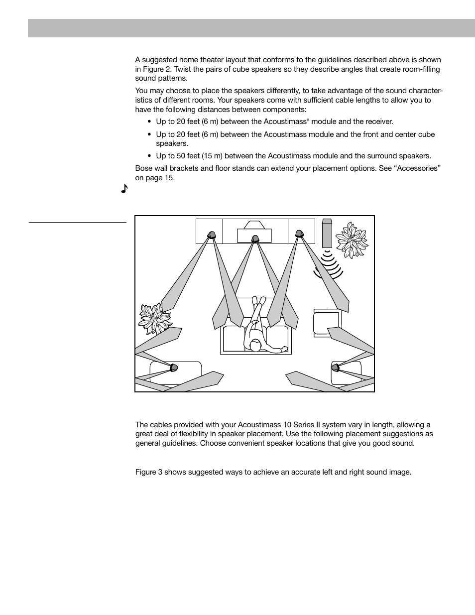 Selecting the locations for your speakers | Bose VCS 10 Series II User Manual | Page 8 / 21