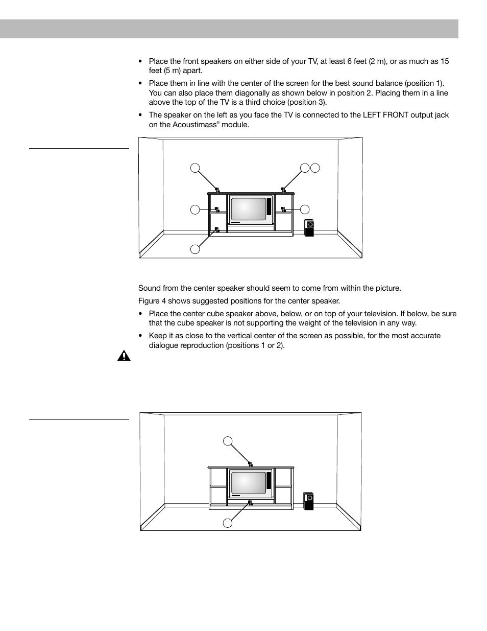 English setting up, Center cube speaker | Bose VCS 10 Series II User Manual | Page 9 / 21
