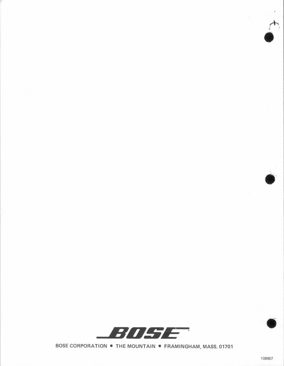 Bose 501s User Manual | Page 8 / 8