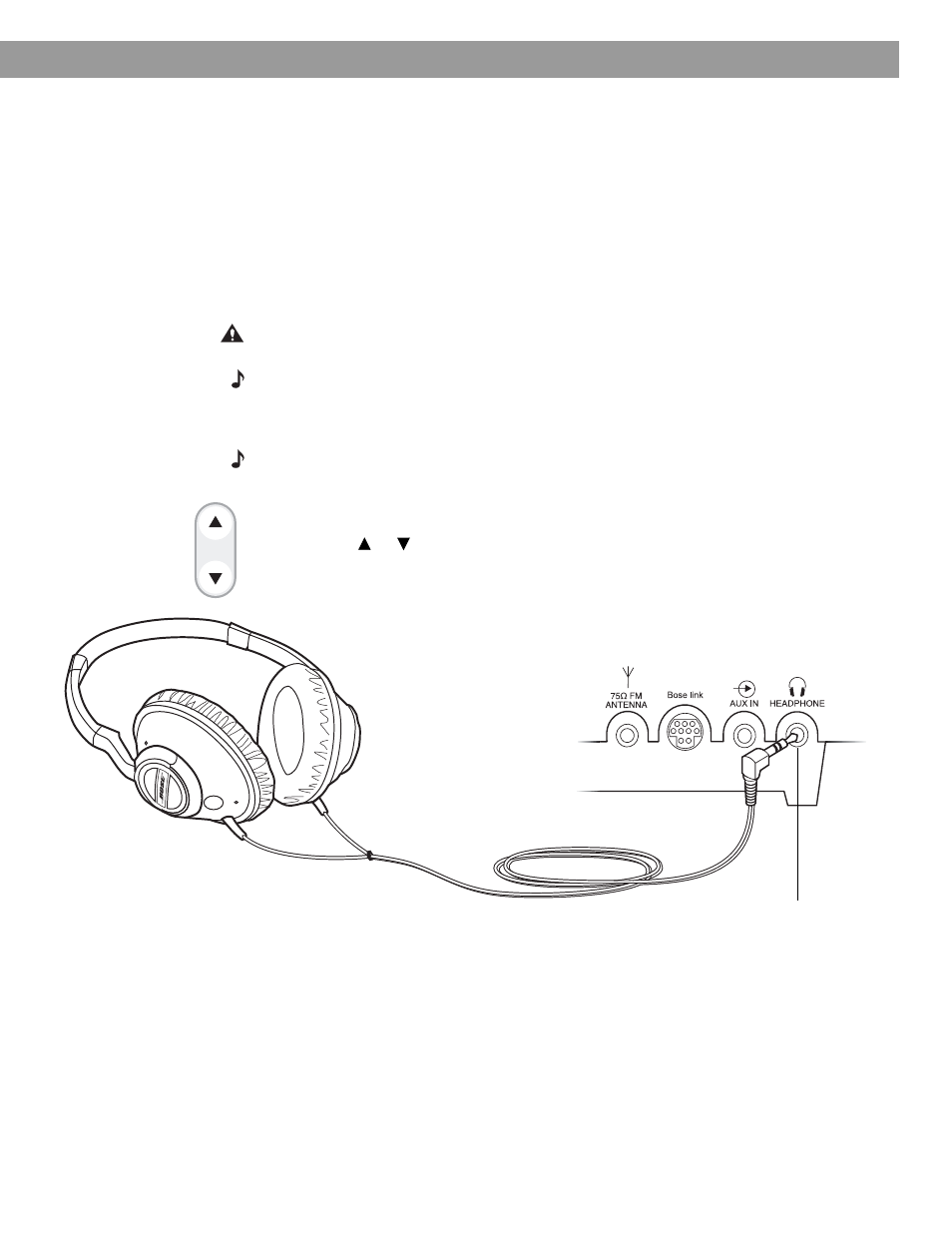 Connecting other equipment connecting your wave, Music system to a lifestyle, System | Using headphones, Changing the volume level of headphones | Bose Wave Music System User Manual | Page 19 / 32
