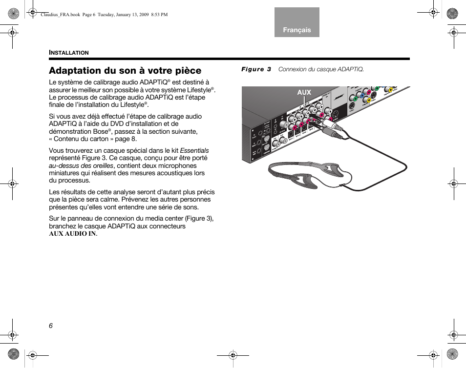 Adaptation du son à votre pièce | Bose Lifestyle V30 User Manual | Page 146 / 208