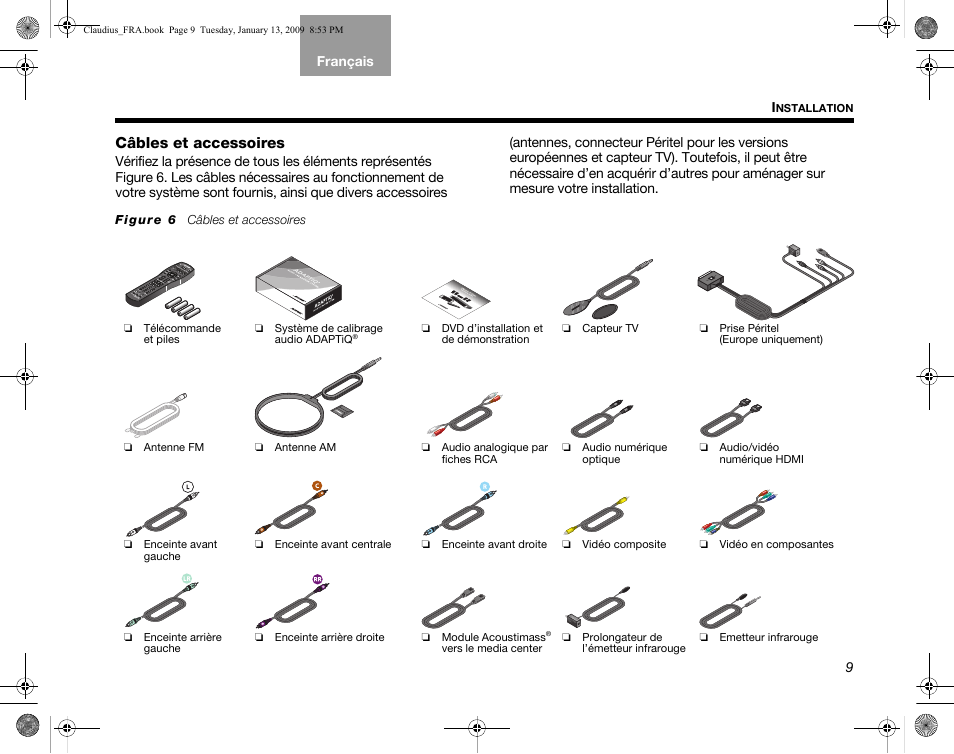 Câbles et accessoires | Bose Lifestyle V30 User Manual | Page 149 / 208