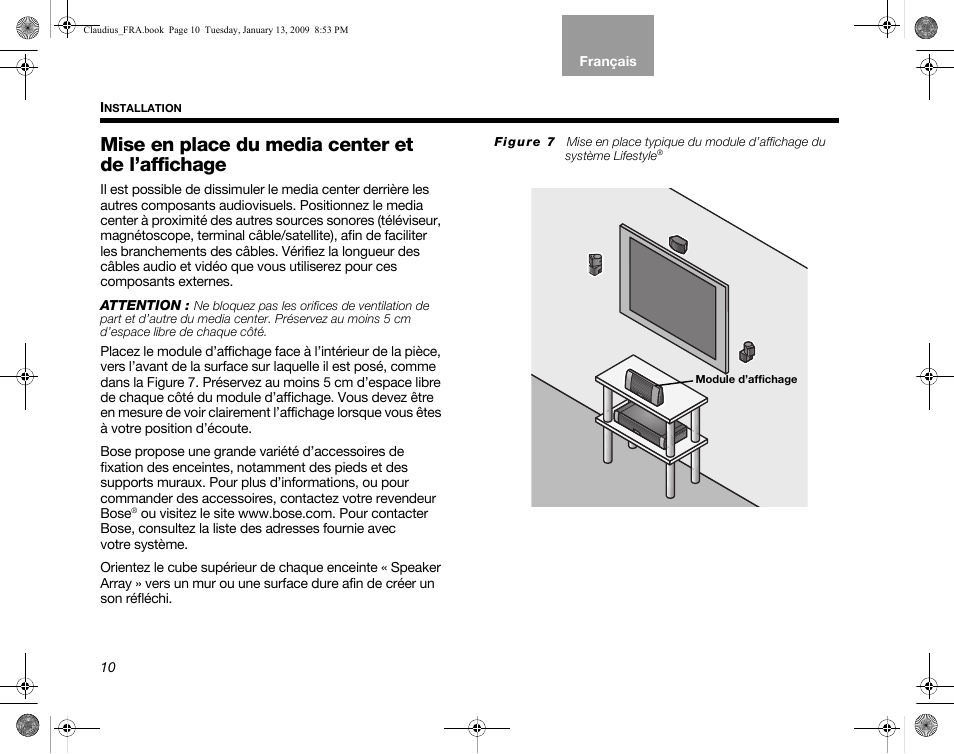 Mise en place du media center et de l’affichage | Bose Lifestyle V30 User Manual | Page 150 / 208