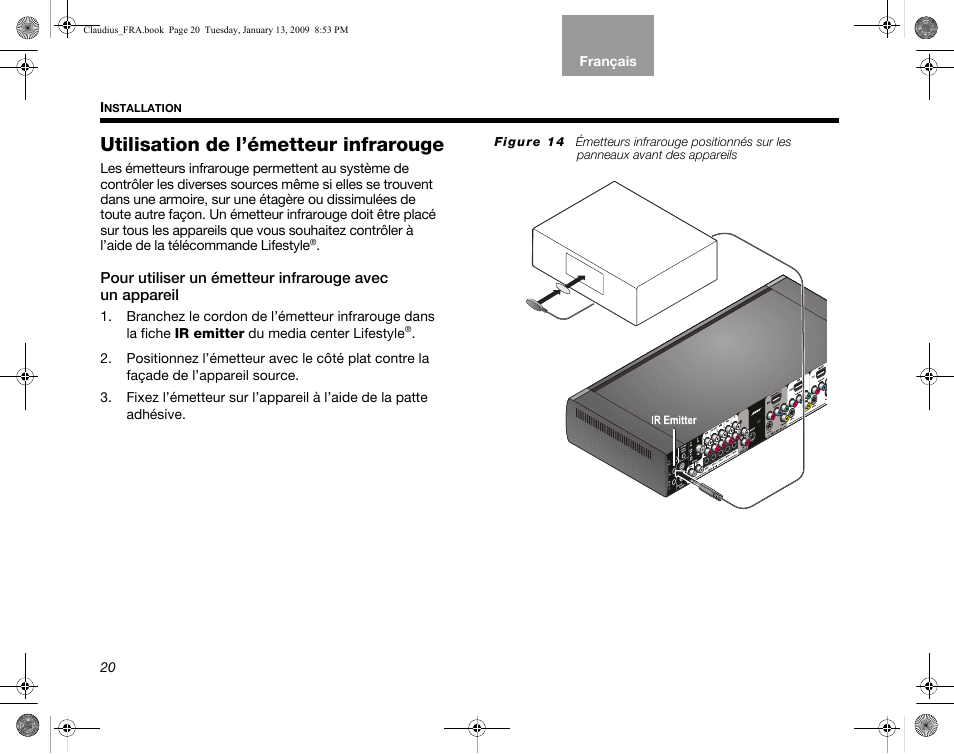 Utilisation de l’émetteur infrarouge | Bose Lifestyle V30 User Manual | Page 160 / 208