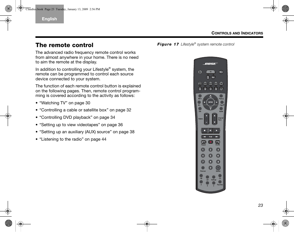 The remote control | Bose Lifestyle V30 User Manual | Page 27 / 208