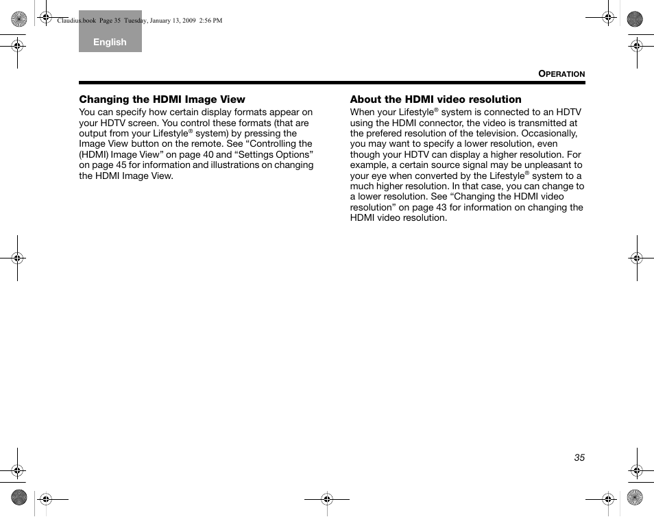 Changing the hdmi image view, About the hdmi video resolution | Bose Lifestyle V30 User Manual | Page 39 / 208