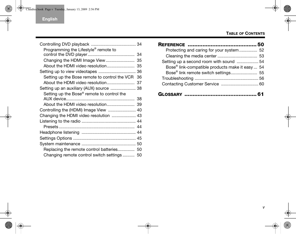 Bose Lifestyle V30 User Manual | Page 5 / 208