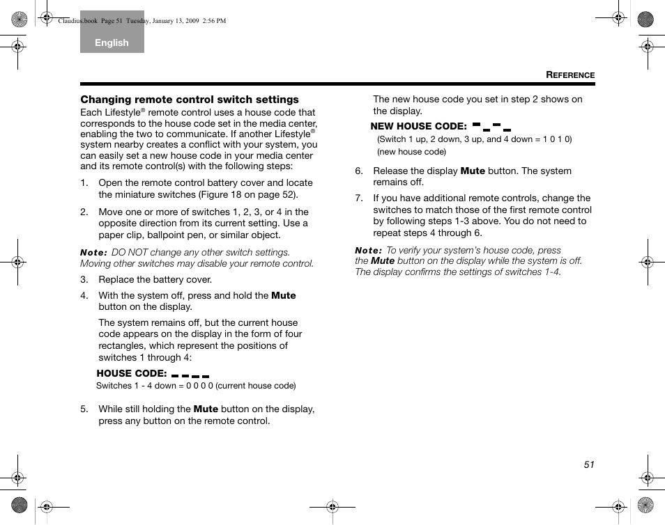 Changing remote control switch settings | Bose Lifestyle V30 User Manual | Page 55 / 208
