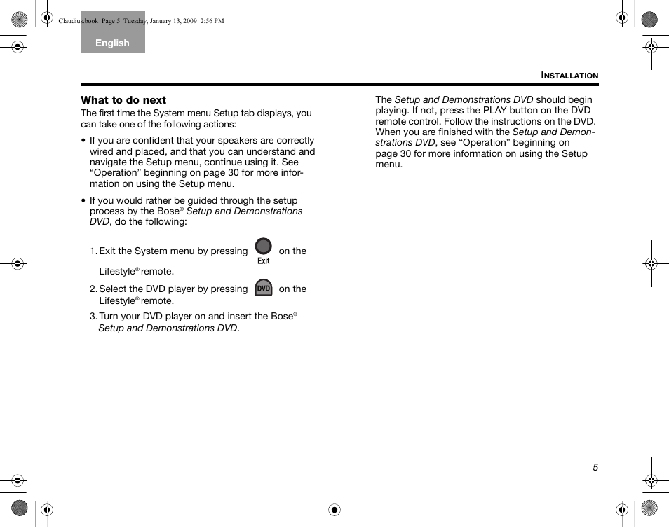 What to do next | Bose Lifestyle V30 User Manual | Page 9 / 208
