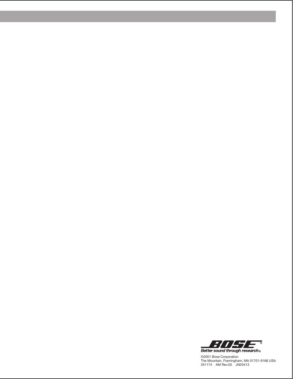 Bose AM251774 User Manual | Page 29 / 29