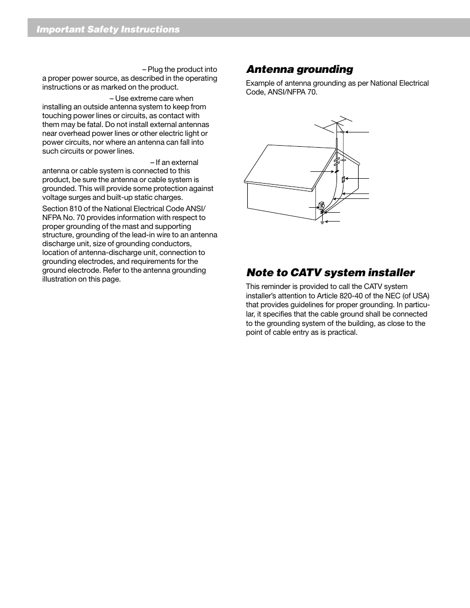 Antenna grounding | Bose 12 User Manual | Page 4 / 34