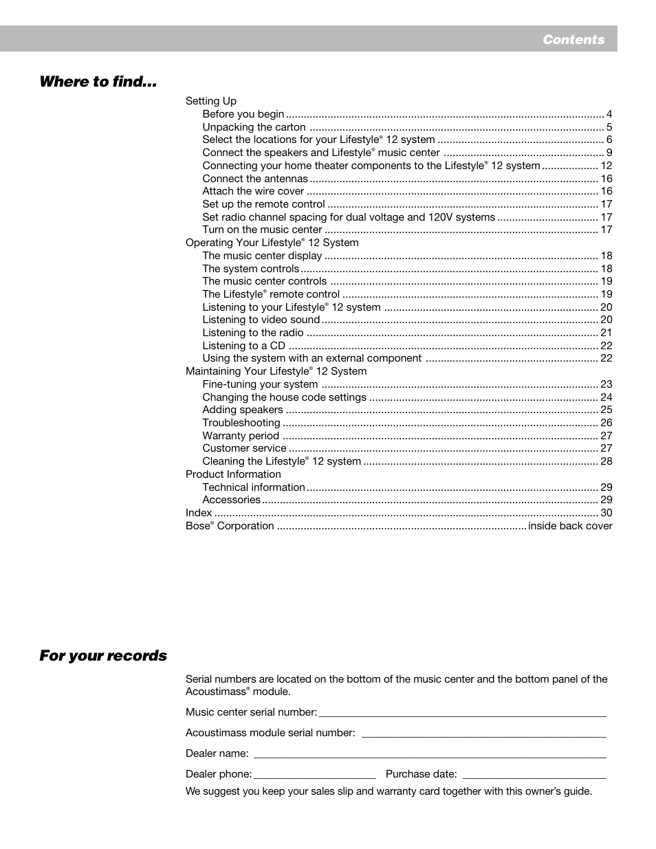 Bose 12 User Manual | Page 5 / 34