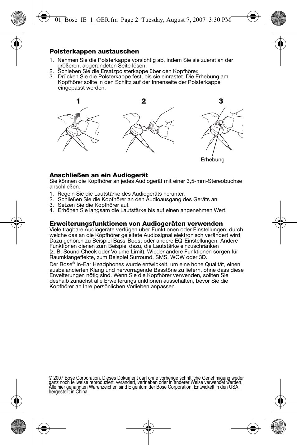 Bose In-Ear Headphones User Manual | Page 11 / 55