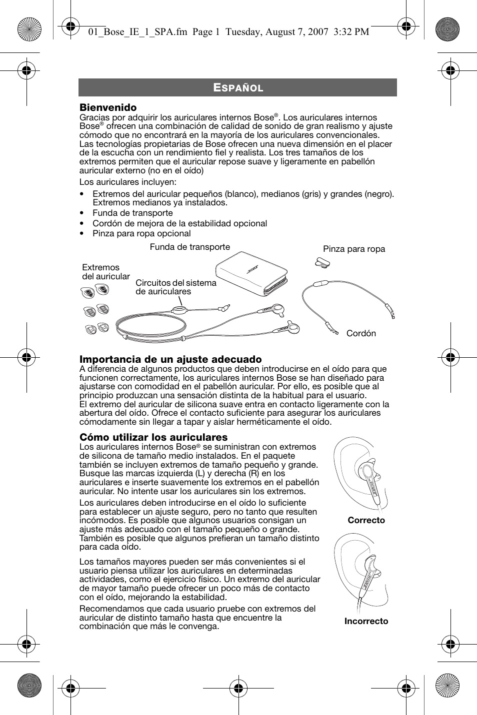 Bose In-Ear Headphones User Manual | Page 14 / 55