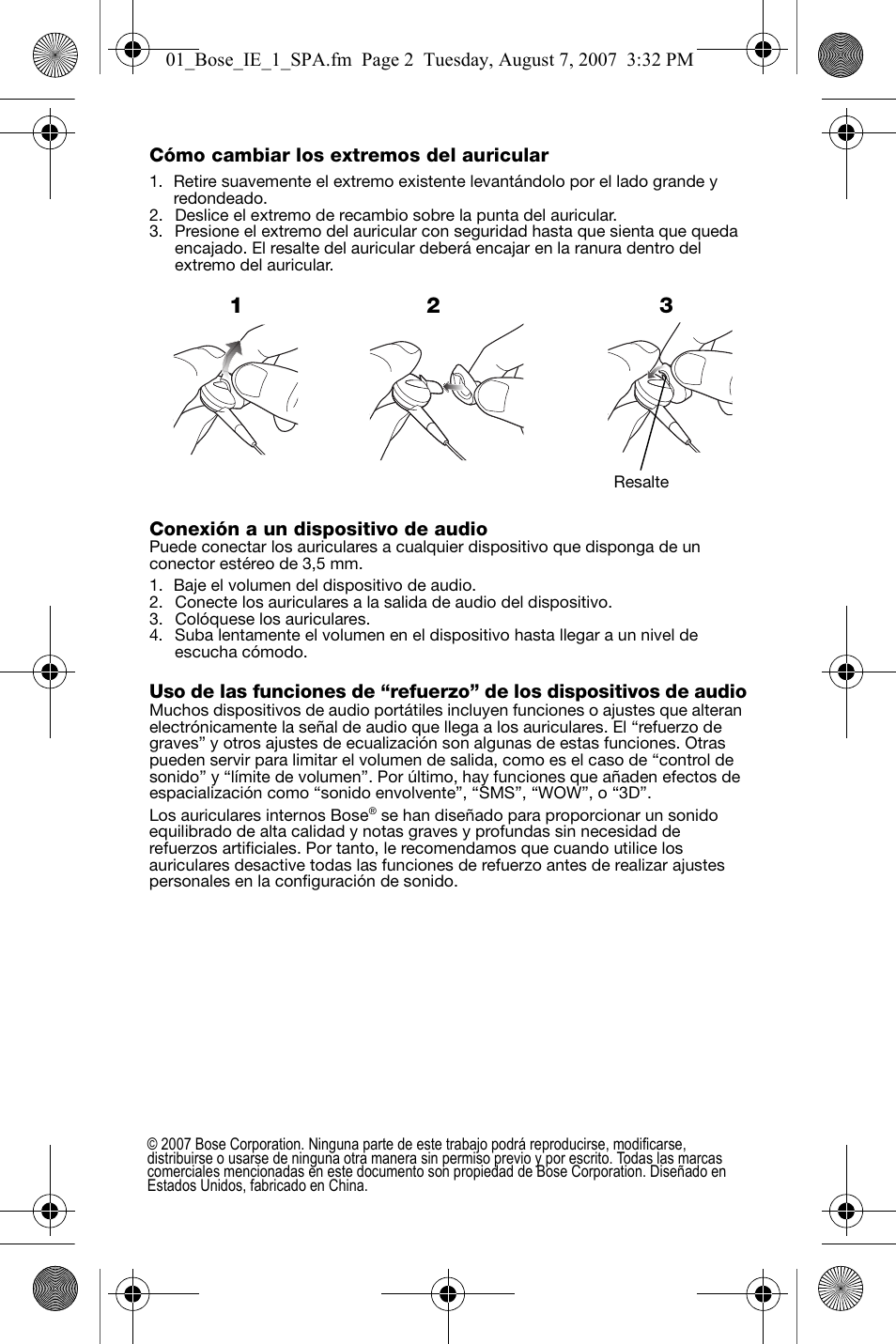 Bose In-Ear Headphones User Manual | Page 15 / 55