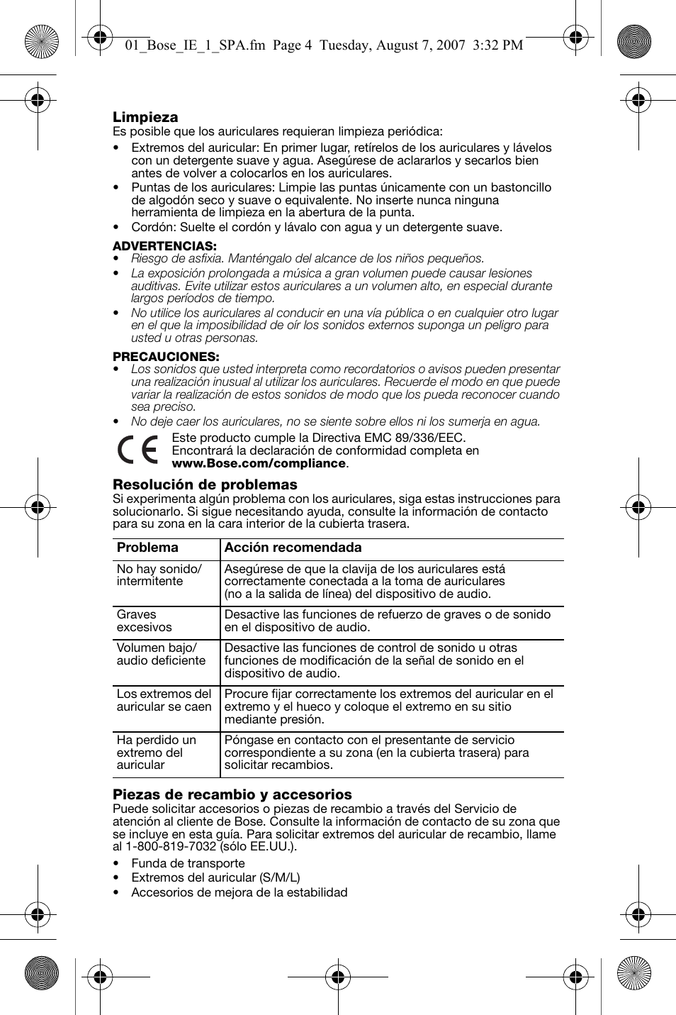 Bose In-Ear Headphones User Manual | Page 17 / 55