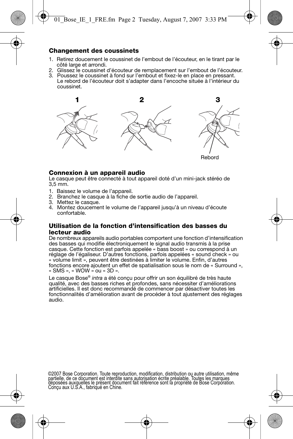 Bose In-Ear Headphones User Manual | Page 19 / 55