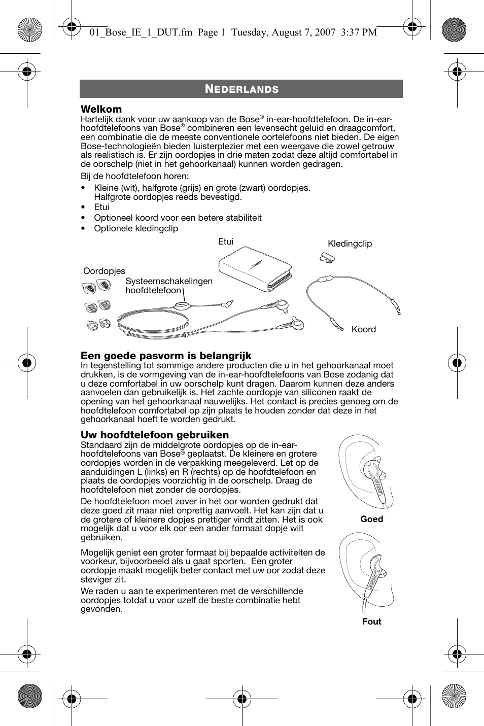 Bose In-Ear Headphones User Manual | Page 26 / 55