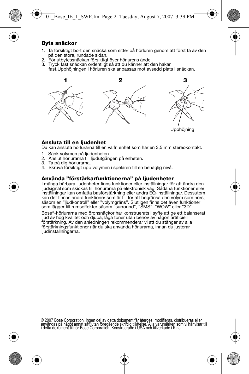 Bose In-Ear Headphones User Manual | Page 31 / 55