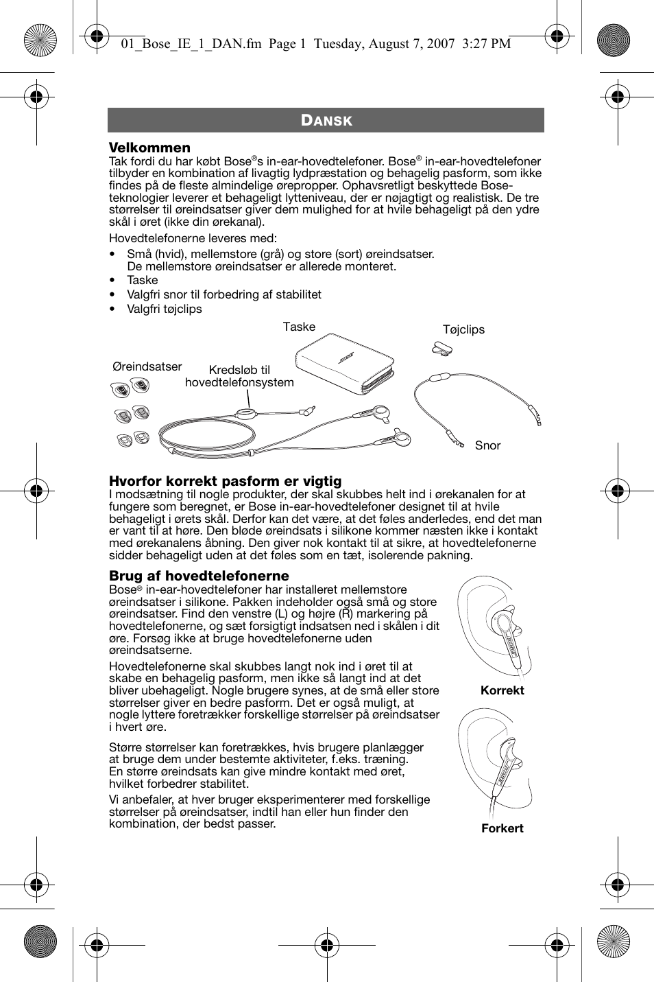 Bose In-Ear Headphones User Manual | Page 6 / 55