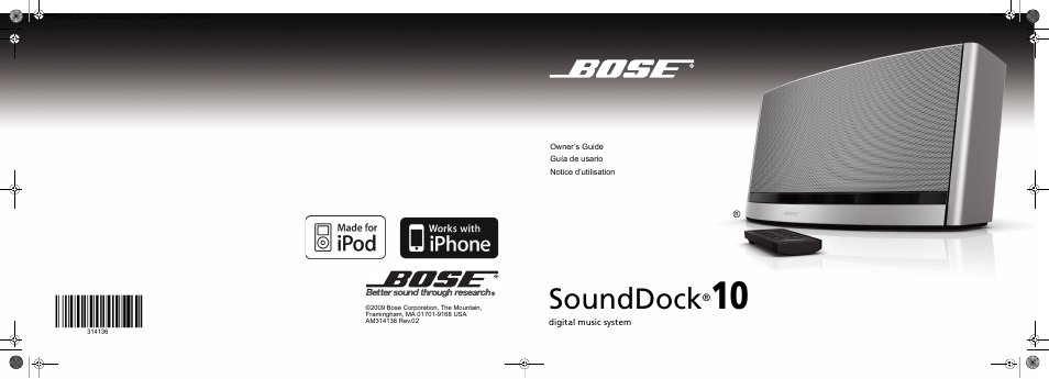 Bose SoundDock AM314136 User Manual | 40 pages