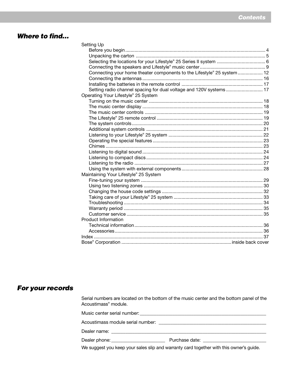 Bose Lifestyle 25 Series II User Manual | Page 5 / 42