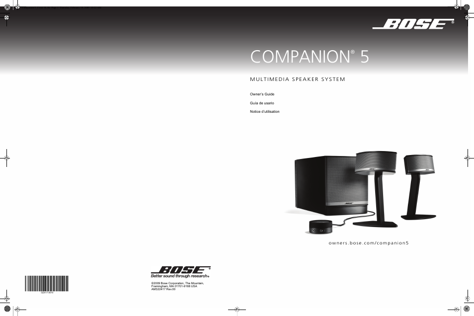 Companion | Bose Multimedia Companion 5 User Manual | Page 21 / 21