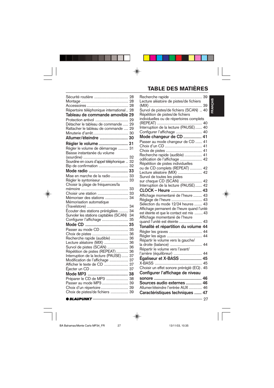 Blaupunkt Bahamas MP34 User Manual | Page 27 / 98