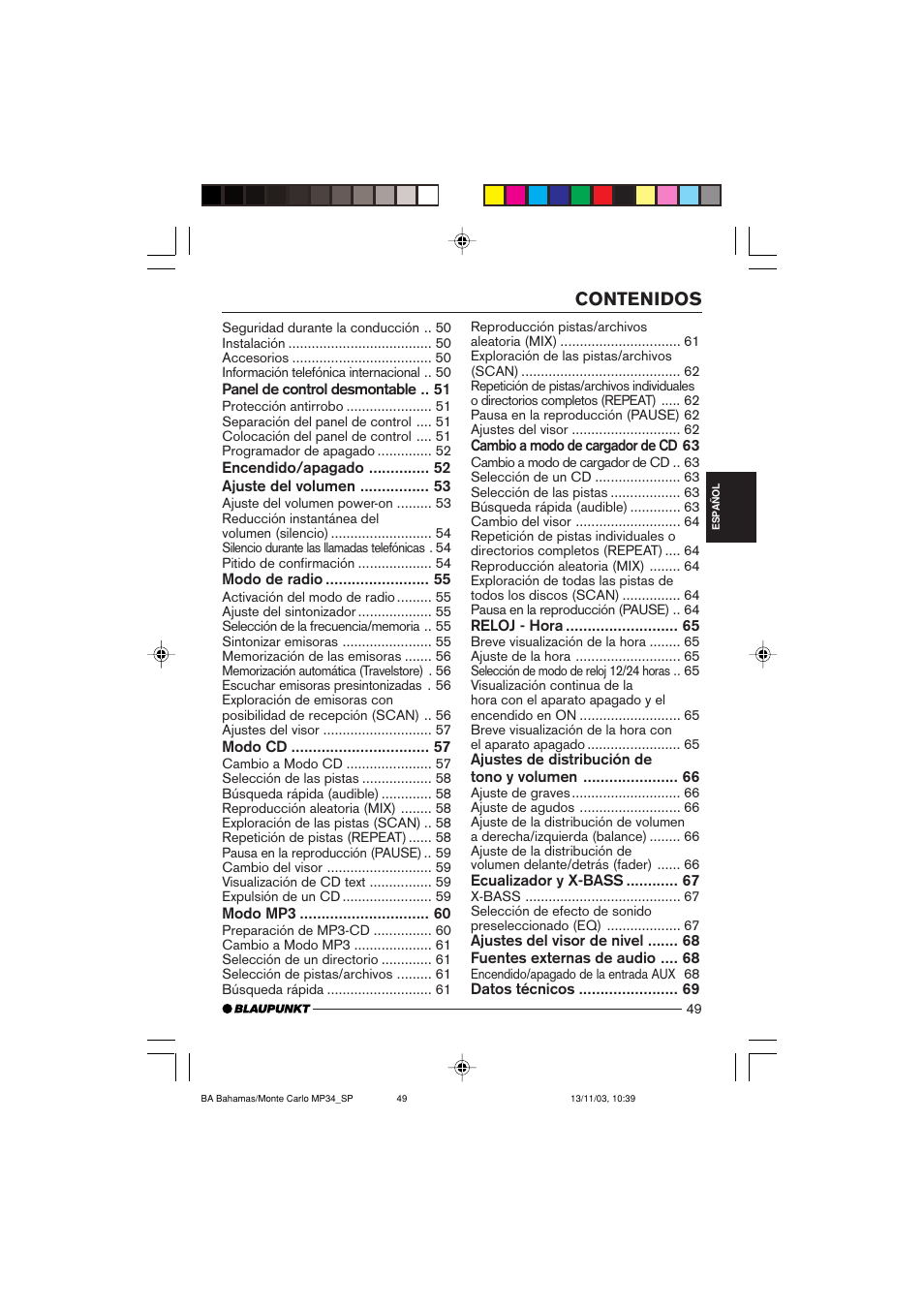 Blaupunkt Bahamas MP34 User Manual | Page 49 / 98
