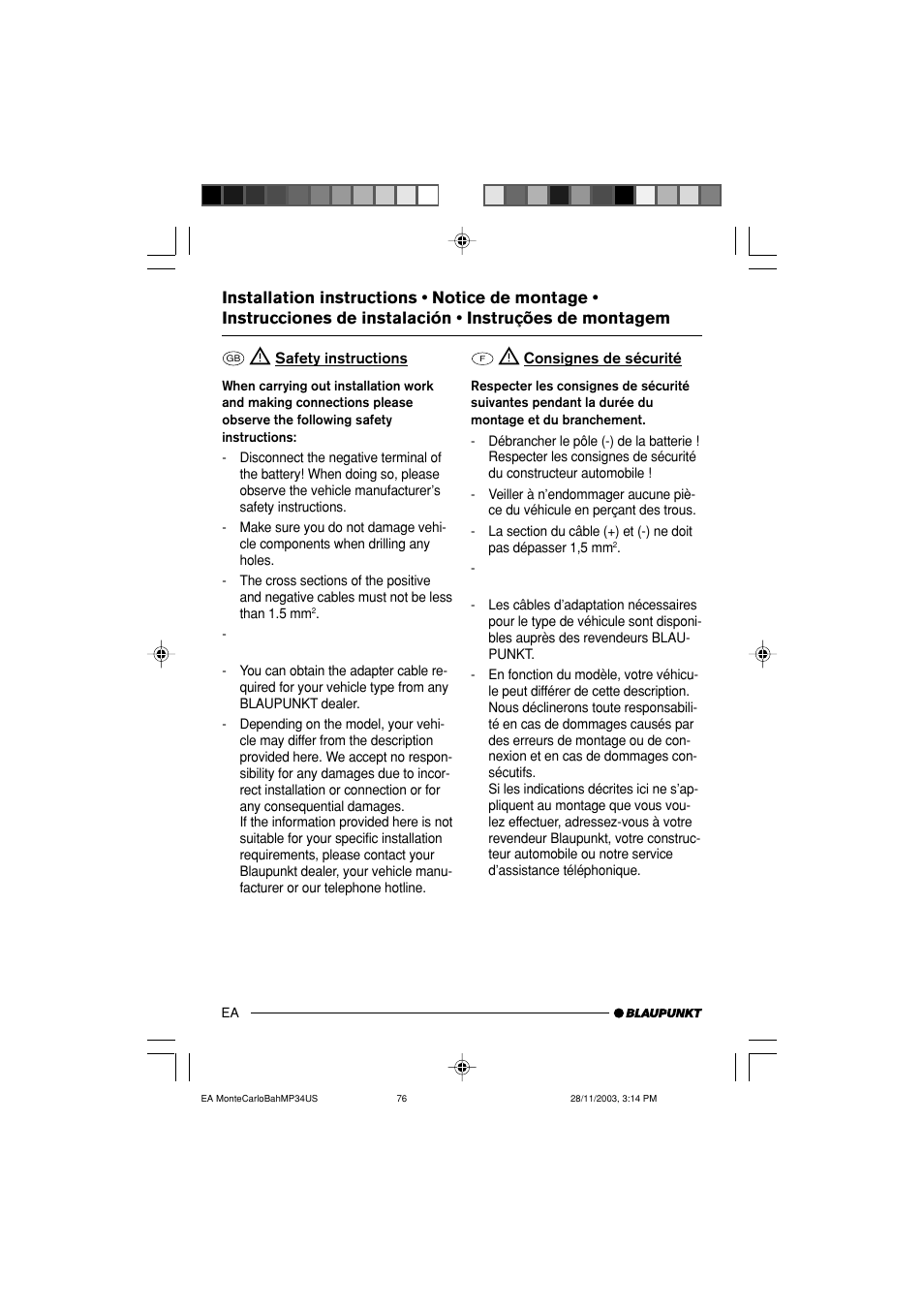 Blaupunkt Bahamas MP34 User Manual | Page 92 / 98
