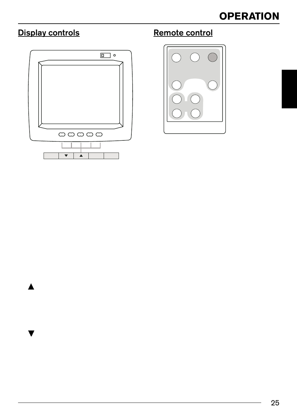 Operation, Display controls, Remote control | Power: to switch the main unit on/off, Mute (stumm): turns down the volume to zero, Av/tv | Blaupunkt IVMR-7001 User Manual | Page 10 / 17