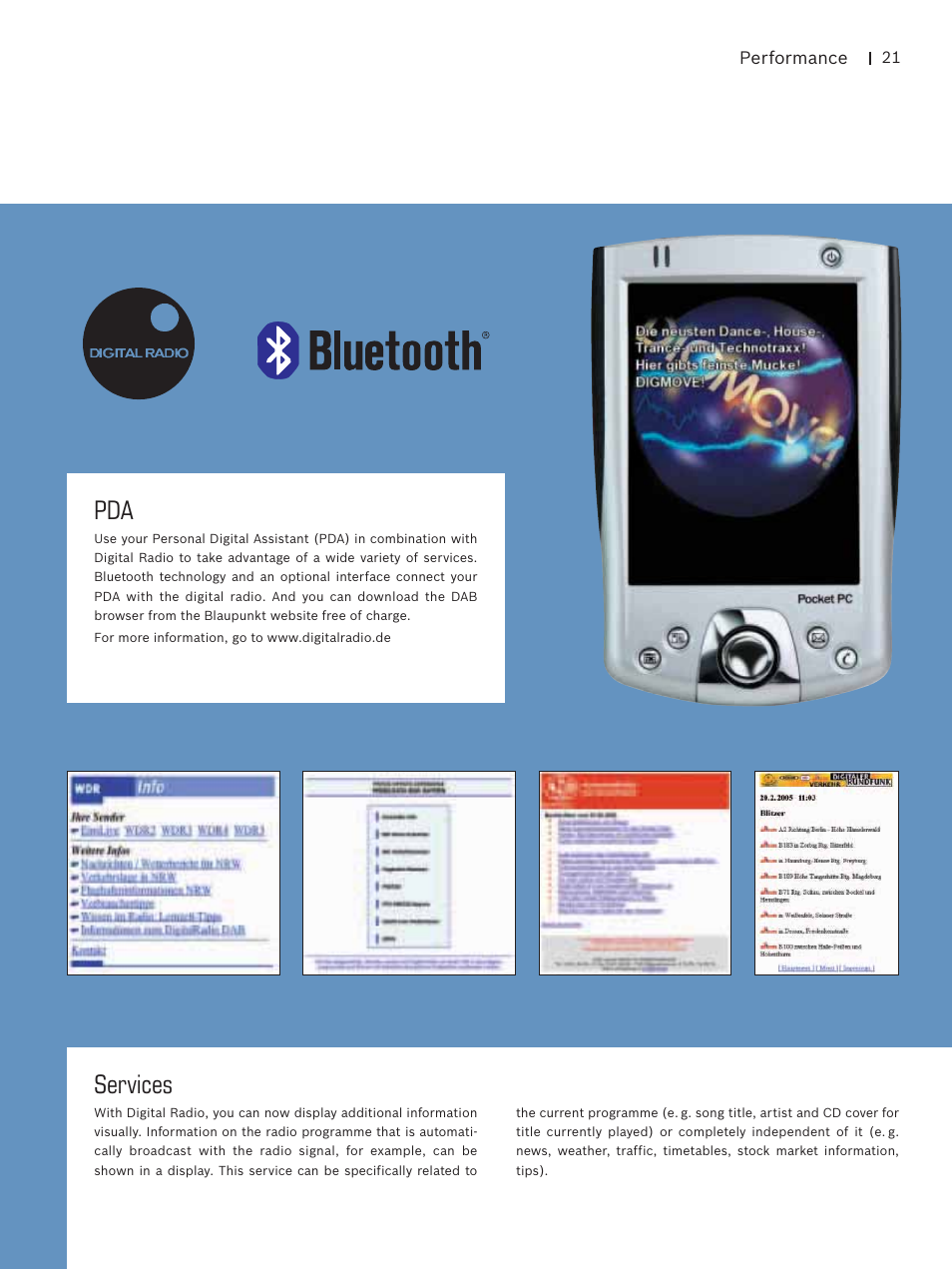 Services | Blaupunkt Car Multimedia User Manual | Page 21 / 92