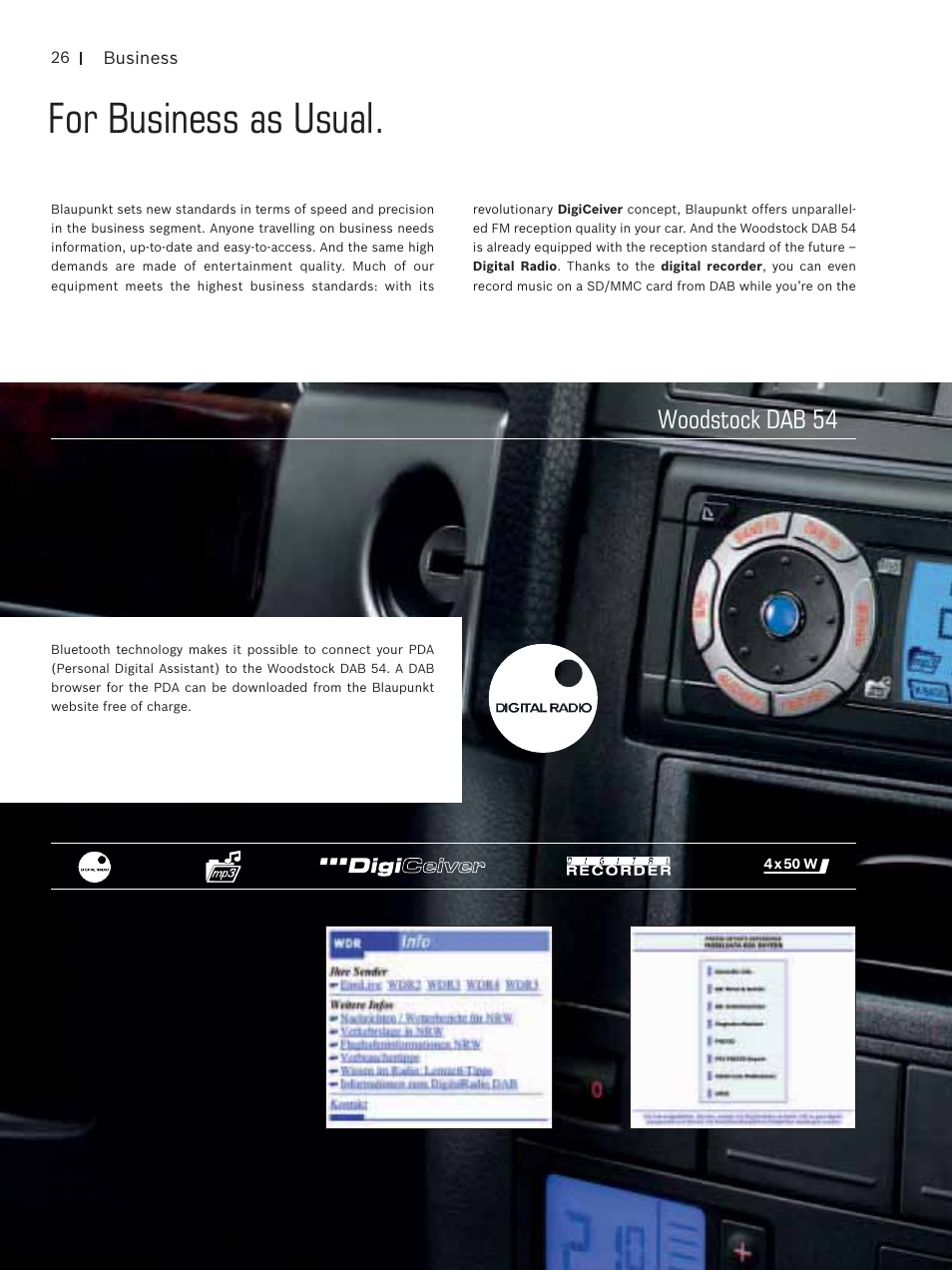 For business as usual, Woodstock dab 54 | Blaupunkt Car Multimedia User Manual | Page 26 / 92
